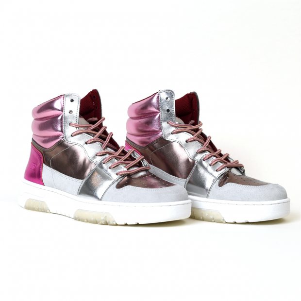 Baskets ruja acier/rose Toral