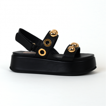 sandales compensées maila noir AGL