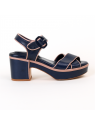 sandales à talons s22179 bleu marine Lorenzo Masiero
