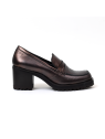 mocassins à talons kepler metalisé marron Nimal