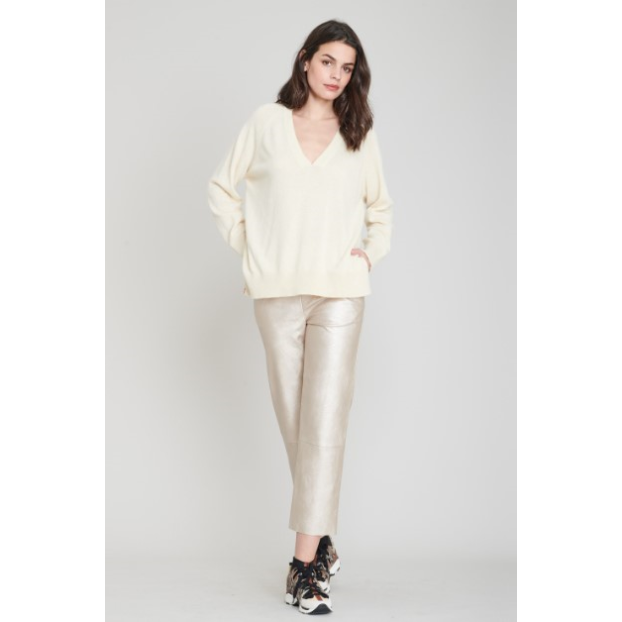pantalons et jeans pantalon vegan champagne maevy