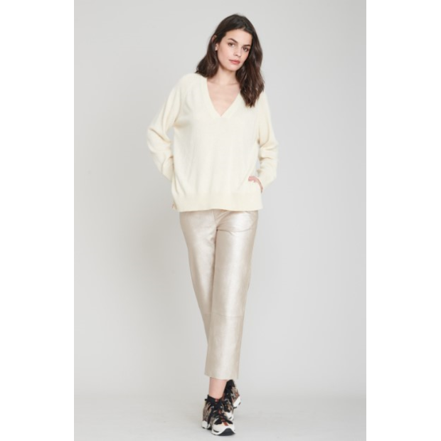pantalons et jeans pantalon vegan champagne maevy