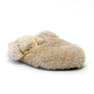sabots boston big bukle shearling teddy eggshell Birkenstock