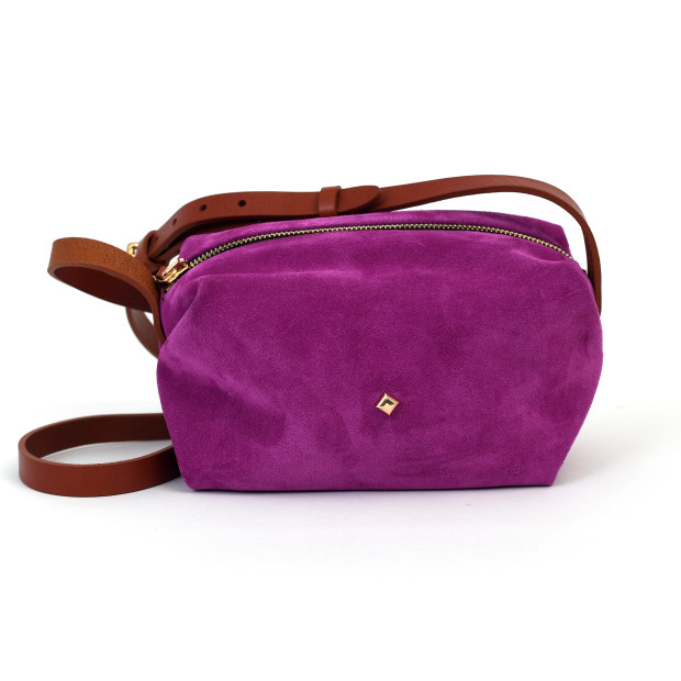 sac à main le mini sohna velours violet Herbert Frère et Soeur
