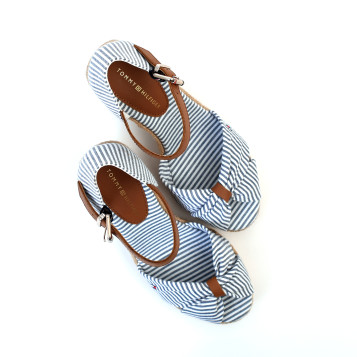 sandales compensées basic seersucker00 bleu Tommy Hilfiger