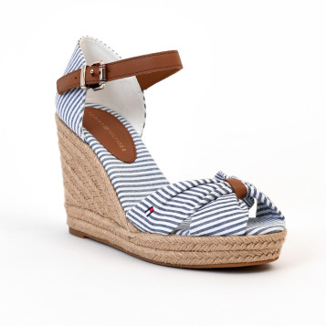 sandales compensées basic seersucker00 bleu Tommy Hilfiger