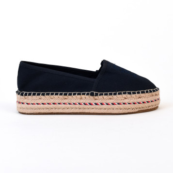 espadrilles embroidered flatform bleu Tommy Hilfiger