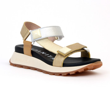 sandales & nu-pieds chv 243311 camel/beige/argent Hispanitas