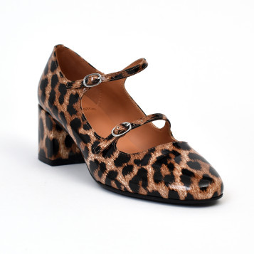 escarpins bride arrière pivoine leopard Emilie Karston