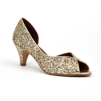 escarpins bout ouvert z 1620 pm glitter or Pm - Paris Milan