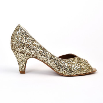 escarpins bout ouvert z 1620 pm glitter or Pm - Paris Milan