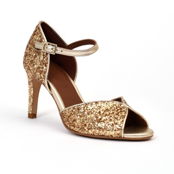 escarpins bout ouvert z 1260 pm glitter or Pm - Paris Milan
