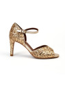 escarpins bout ouvert z 1260 pm glitter or Pm - Paris Milan
