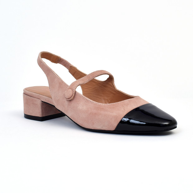 escarpins holly beige rosé / noir Emilie Karston