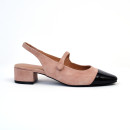escarpins holly beige rosé / noir Emilie Karston