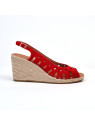 espadrilles compensées sarah rouge Emilie Karston