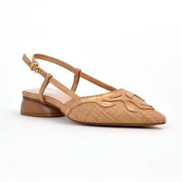 ballerines & babies tj616 naturel - or jeannot