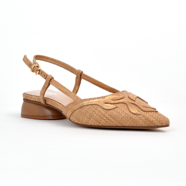 ballerines & babies tj616 naturel - or jeannot