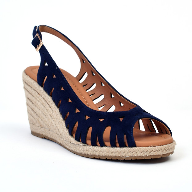 espadrilles compensées sarah bleu marine Emilie Karston