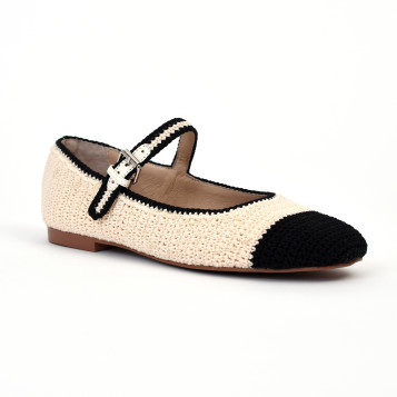 ballerines & babies 657z87vk blanc et noir bibi lou