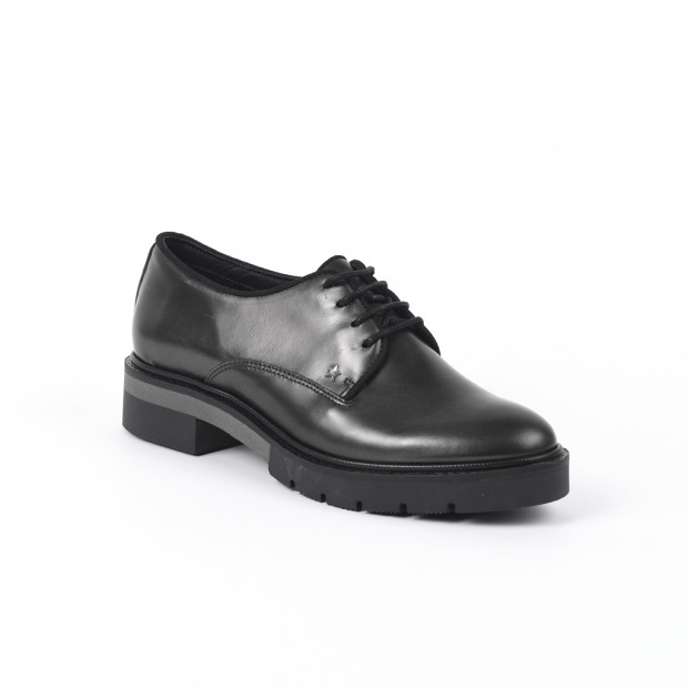 derbies & richelieus metallic leather lace up dark silver Tommy Hilfiger