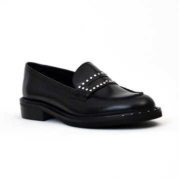 Mocassin abigaelle clous noir Maison Toufet