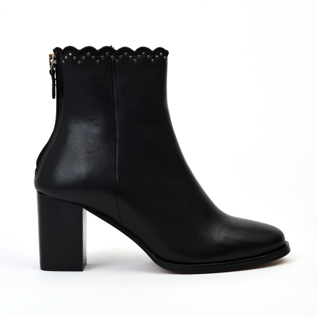 bottines à talons giselle clous noir Maison Toufet