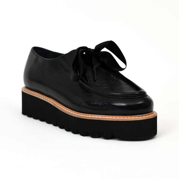 derbies & richelieus mocassin myma 8514 cuir vernis noir noir Myma