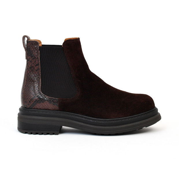 Bottines laki cacao-python café Aliwell