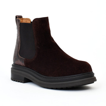 Bottines laki cacao-python café Aliwell