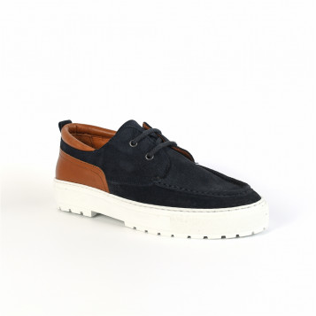 chaussures à lacets laker boat azul/cognac schmoove