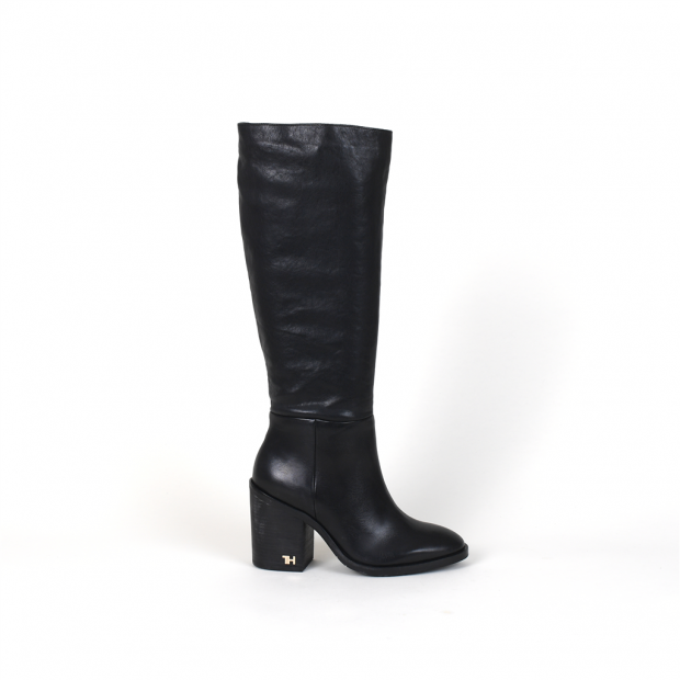 bottes mono color long boot noir tommy hilfiger