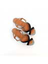 sandales à talons ya-jusla38 ciel /noir Chie mihara