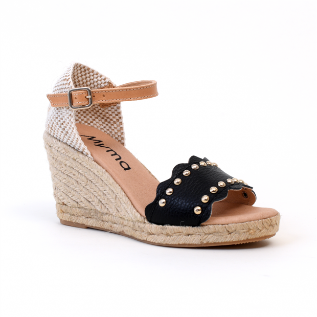 espadrilles compensées 4757my noir Myma