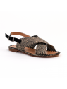sandales & nu-pieds gaia noir naturel Aliwell